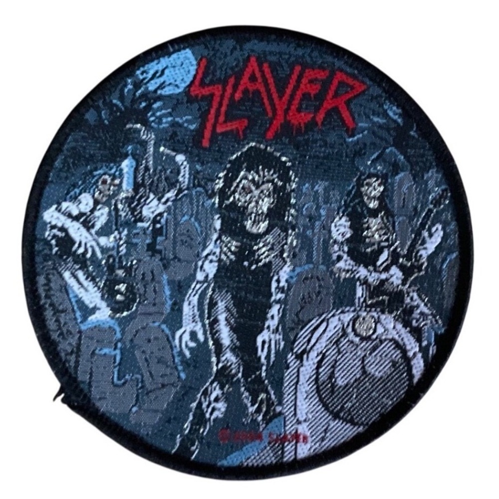 Vintage Slayer Woven Band Patch Thrash Metal Heavy Metal Battle Vest Accessory